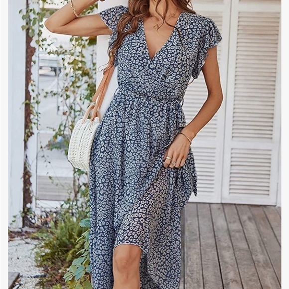 Pretty Garden Floral Summer V Wrap Dress size 2X - Picture 1 of 11